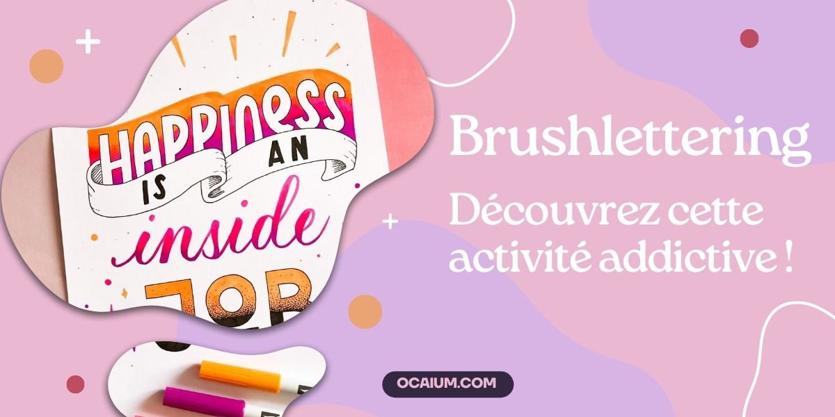 Mot calligraphié au feutre pinceau en brush lettering, avec des traits épais et des traits fins