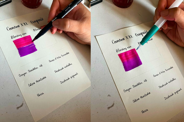Résultat blending eau sur papier Canson XXL croquis
