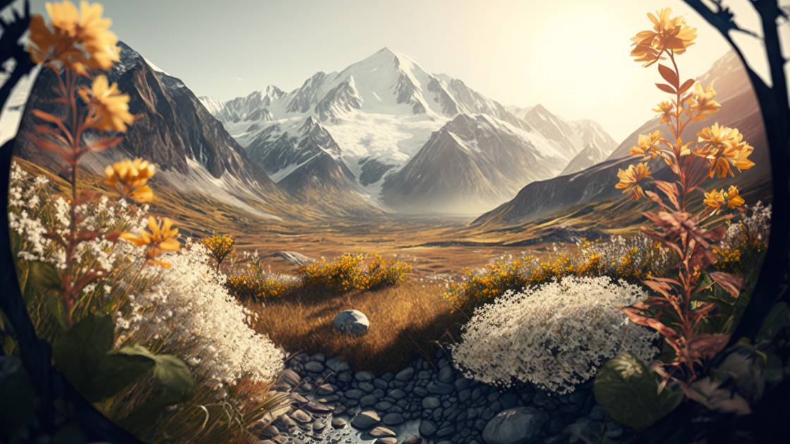 Vue d'un beau paysage représentant inspirant pour la vie