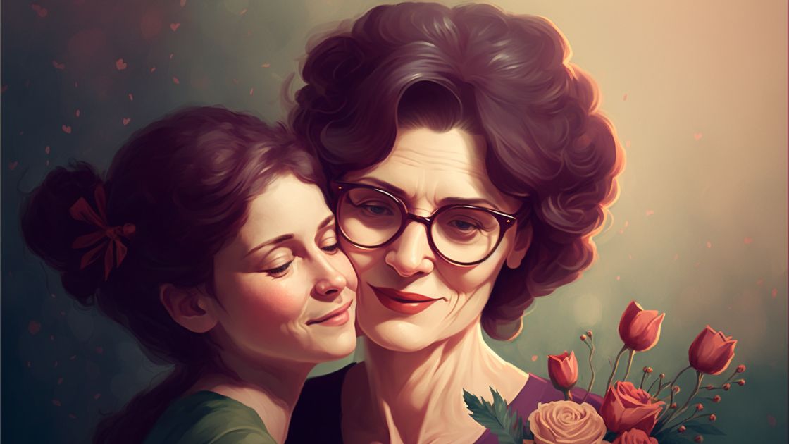 Photo d'une mère et sa fille joyeuse